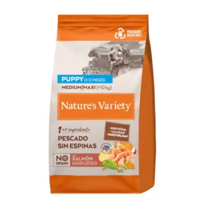 nature's variety med/maxi puppy sin cereales salmón
